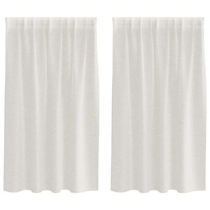 vidaXL Cortina de Voil&eacute; 2 pcs Crema 140 x 140 cm Poli&eacute;ster