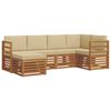 vidaXL Conjunto de sof&aacute;s de exterior 6 uds. Natural y Beige Poli&eacute;ster