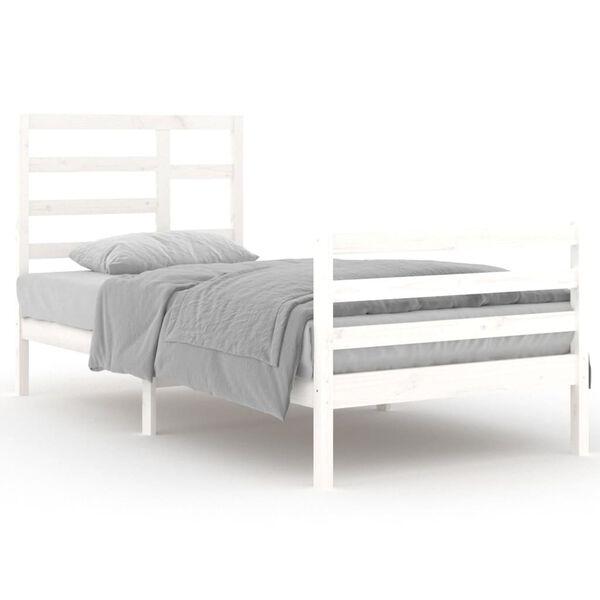 vidaXL Estructura de cama sin colchón madera maciza blanco 90x200 cm