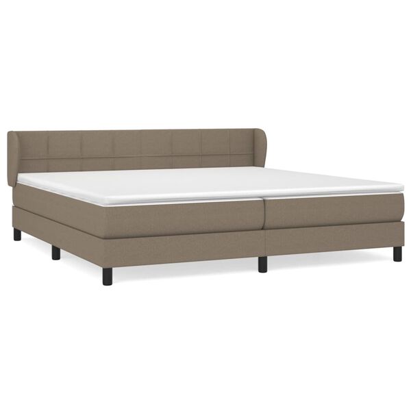 vidaXL Cama box spring con colch&oacute;n tela gris taupe 200x200 cm