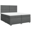 vidaXL Cama box spring con colch&oacute;n tela gris oscuro 200x200 cm