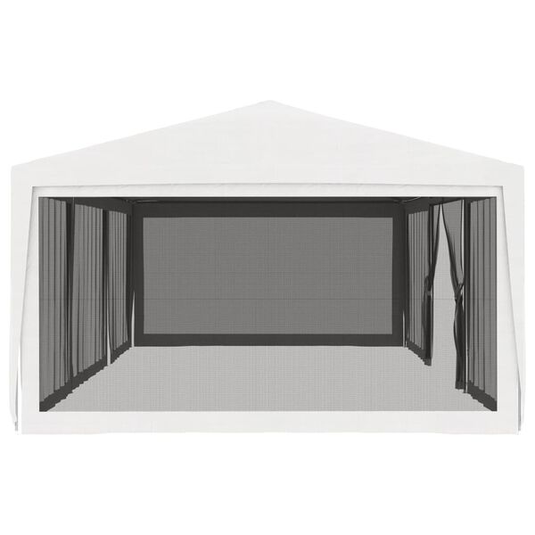 vidaXL Carpa para celebraciones con 4 paredes de malla blanco 4x9 m