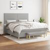 vidaXL Cama box spring con colch&oacute;n tela gris claro 180x200 cm