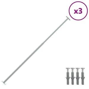 vidaXL Barras de seguridad ajustables para ventanas 3 uds 710-1200 mm