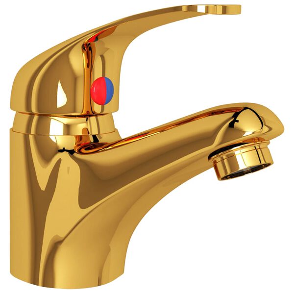 vidaXL Grifo mezclador de lavabo dorado 13x10 cm