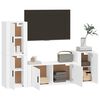 vidaXL Set de muebles para TV 4 piezas madera contrachapada blanco