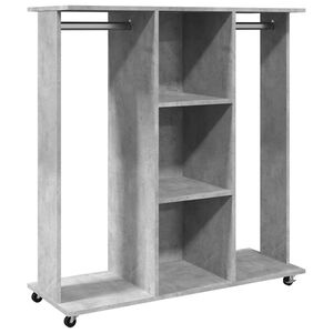 vidaXL Armario con ruedas madera ingenier&iacute;a gris hormig&oacute;n 102x38x110cm