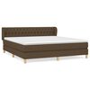 vidaXL Cama box spring con colch&oacute;n tela marr&oacute;n oscuro 180x200 cm