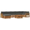 vidaXL Conjunto de sof&aacute;s de exterior 8 uds. Natural y Antracita