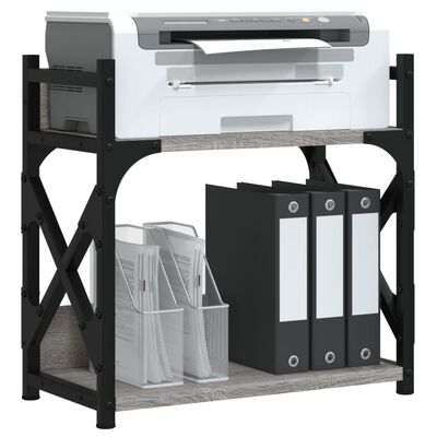 vidaXL Soporte de impresora 2 niveles gris Sonoma 40x20x40 cm