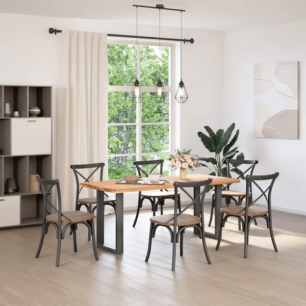 vidaXL Patas para mesa de comedor en forma de U (2 unidades), antracita, 50 x (72-73) cm, acero