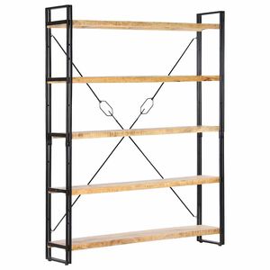 vidaXL Estanter&iacute;a de 5 niveles madera maciza de mango 140x30x180 cm