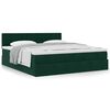 vidaXL Estructura de cama otomana con colch&oacute;n verde oscuro 160x200 cm
