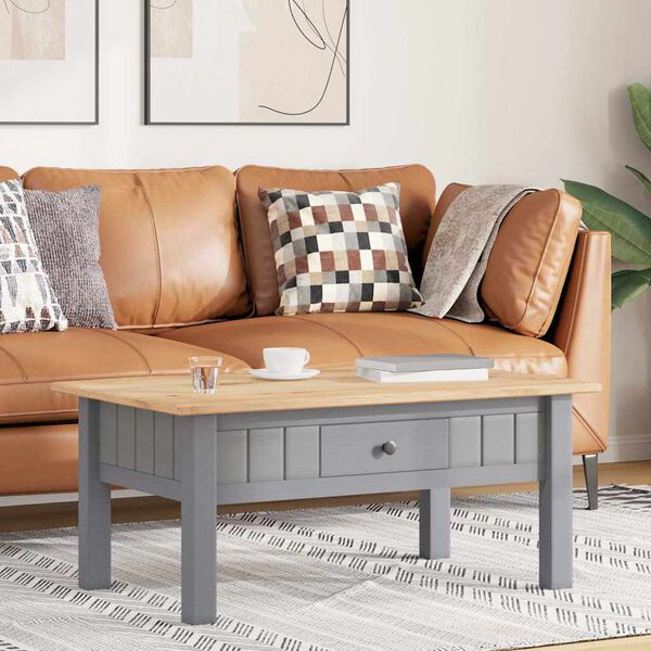 vidaXL Mesa de centro madera de pino estilo Panam&aacute; gris 100x60x43,5 cm