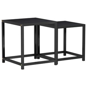 vidaXL Mesas de centro 2 unidades MDF negro