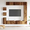 vidaXL Conjunto de mueble de TV 9 piezas montado la pared madera vieja
