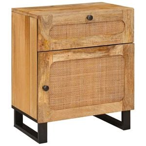 vidaXL Armario de Noche Natural 50 x 33 x 60 cm Madera de mango maciza