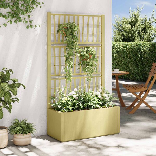vidaXL Maceta de jard&iacute;n con enrejado Verde 80 x 36 x 140 cm PP