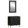 vidaXL Juego de muebles de ba&ntilde;o 2 pzas madera contrachapada negro