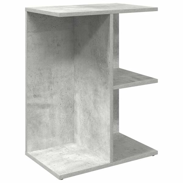 vidaXL Mesita de noche madera contrachapada gris hormig&oacute;n 46,5x29x61cm