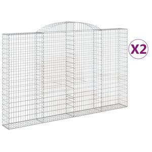 vidaXL Cestas de gaviones 2 uds forma de arco hierro 300x30x180/200 cm