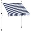 vidaXL Toldo manual retr&aacute;ctil azul y blanco a rayas 250 cm