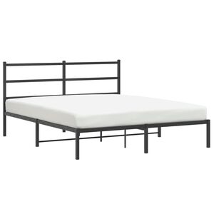 vidaXL Estructura cama sin colch&oacute;n con cabecero metal negro 160x200 cm