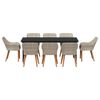 vidaXL Conjunto de Comedor de Jard&iacute;n 9 pcs Gris Claro rat&aacute;n sint&eacute;tico