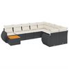 vidaXL Set de sof&aacute;s de jard&iacute;n 10 pzas cojines rat&aacute;n sint&eacute;tico negro