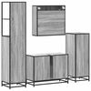 vidaXL Set de muebles de ba&ntilde;o 4 pzas madera contrachapada gris sonoma