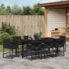 vidaXL Conjunto de Comedor de Jard&iacute;n 9 pcs Negro rat&aacute;n sint&eacute;tico