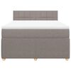 vidaXL Cama box spring con colch&oacute;n tela gris taupe 160x200 cm