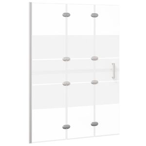 vidaXL Mampara de ducha plegable ESG blanco 100x140 cm