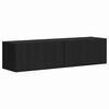 vidaXL Mueble de TV Montado en la Pared 2 uds. Negro