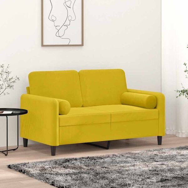 vidaXL Cojines decorativos 2 uds terciopelo amarillo 15x50 cm