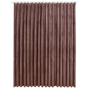 vidaXL Cortina opaca con ganchos terciopelo rosa envejecido 290x245cm