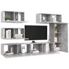 vidaXL Set muebles de salón TV 6 pzas madera ingeniería gris hormigón