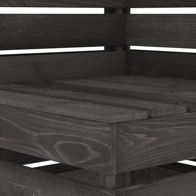 vidaXL Set de muebles de jardín 9 pzas madera de pino impregnada gris
