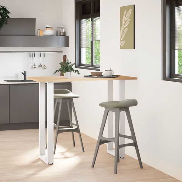 vidaXL Patas para mesa de bar en forma de U (2 unidades), color blanco, 40 x (110-111) cm, acero