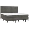 vidaXL Cama box spring con colch&oacute;n terciopelo gris oscuro 200x200 cm