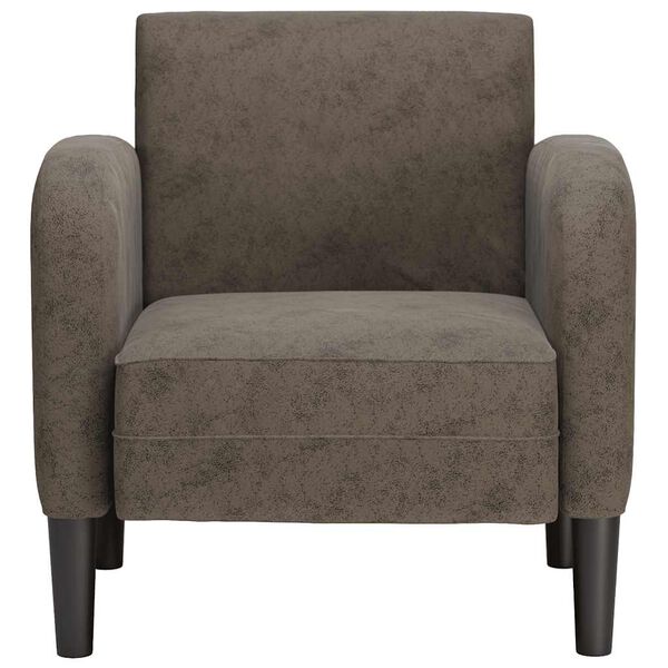 vidaXL Sill&oacute;n con reposabrazos gris oscuro 54 cm cuero sint&eacute;tica