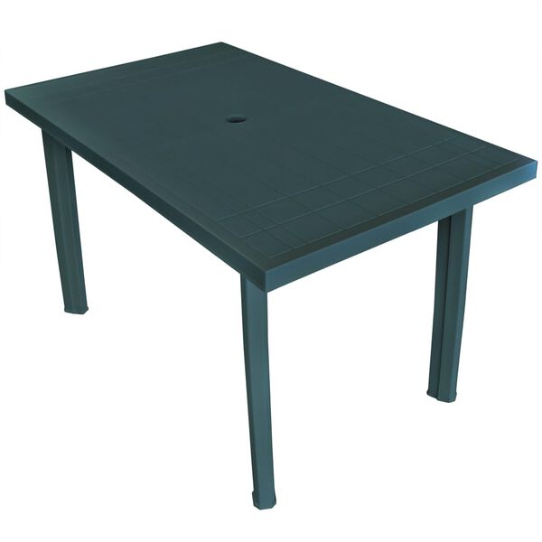 vidaXL Mesa de jardín 126x76x72 cm plástico verde