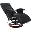 vidaXL Sillón de masaje shiatsu cuero sintético negro