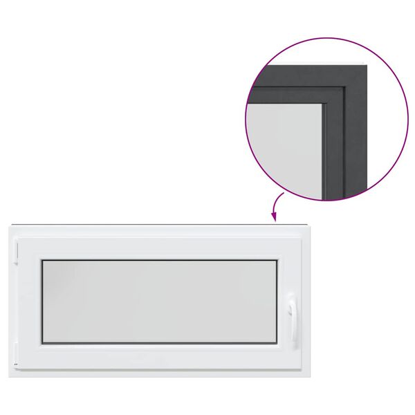 vidaXL Ventana de s&oacute;tano "RISOR" 100x50 cm oscilobatiente DIN izquierda antracita