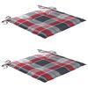 vidaXL Sillas de comedor 2 uds madera teca y cojines a cuadros rojos