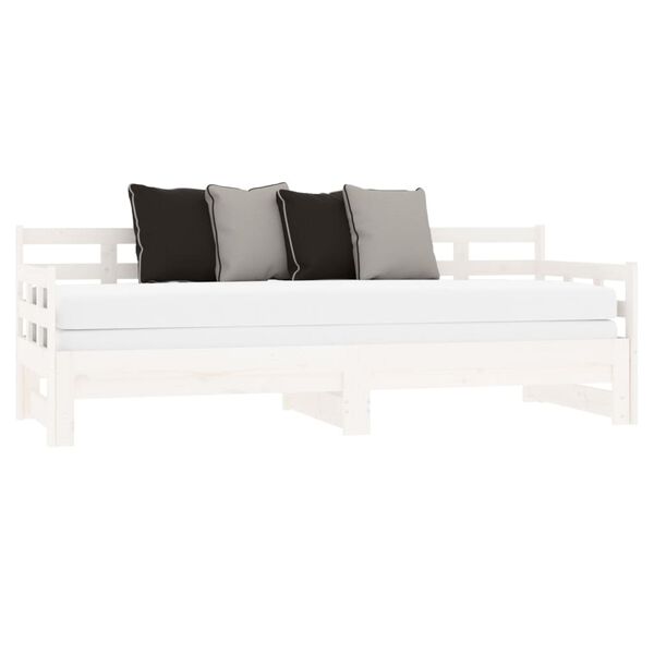 vidaXL Sof&aacute; cama extra&iacute;ble sin colch&oacute;n blanco 2x(90x190) cm