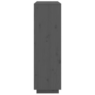 vidaXL Aparador alto de madera maciza de pino gris 110,5x35x117 cm
