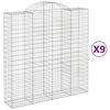 vidaXL Cestas de gaviones 9 uds forma de arco hierro 200x50x200/220 cm