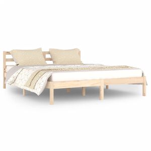vidaXL Estructura de cama sin colch&oacute;n madera maciza de pino 160x200 cm