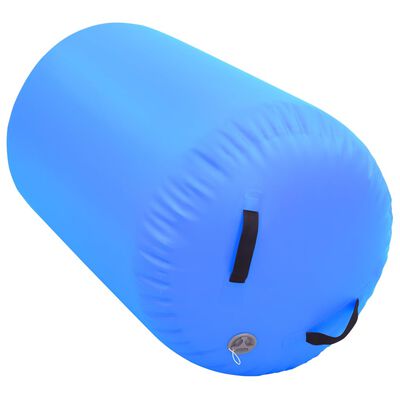 vidaXL Rollo hinchable de gimnasia con bomba PVC azul 100x60 cm
